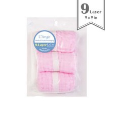 L'Ange Baby Cotton Muslin Washcloth Pack of 3, 9in x 9in