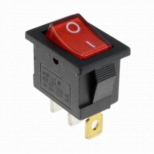 Interrupteur à bascule marche-arrêt , 21x15mm, 6A/10A, 250V/125V AC,rouge