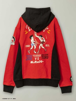 Ashita no Joe 55th Anniversary Full Zip Warm Hoodie Red US M Ashita no Joe 55th Anniversary Full Zip Warm Hoodie Red US M