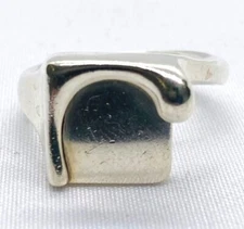 Tiffany & Co Elsa Peretti Sterling Silver Square Slab Splash Ring 6.25