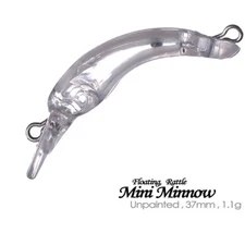 50PCS 3.7CM 1.1G Floating Rattle Mini Minnow Unpainted Bait Blank Fishing Lure