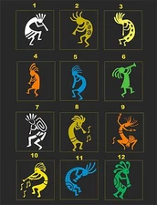 KOKOPELLI #2 ASST. CAR WINDOW  DECAL......PICK YOUR STYLE & COLOR..2 FOR 1
