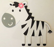 Cute Animal Zebra Paper Die Cut Scrapbook Embellishment