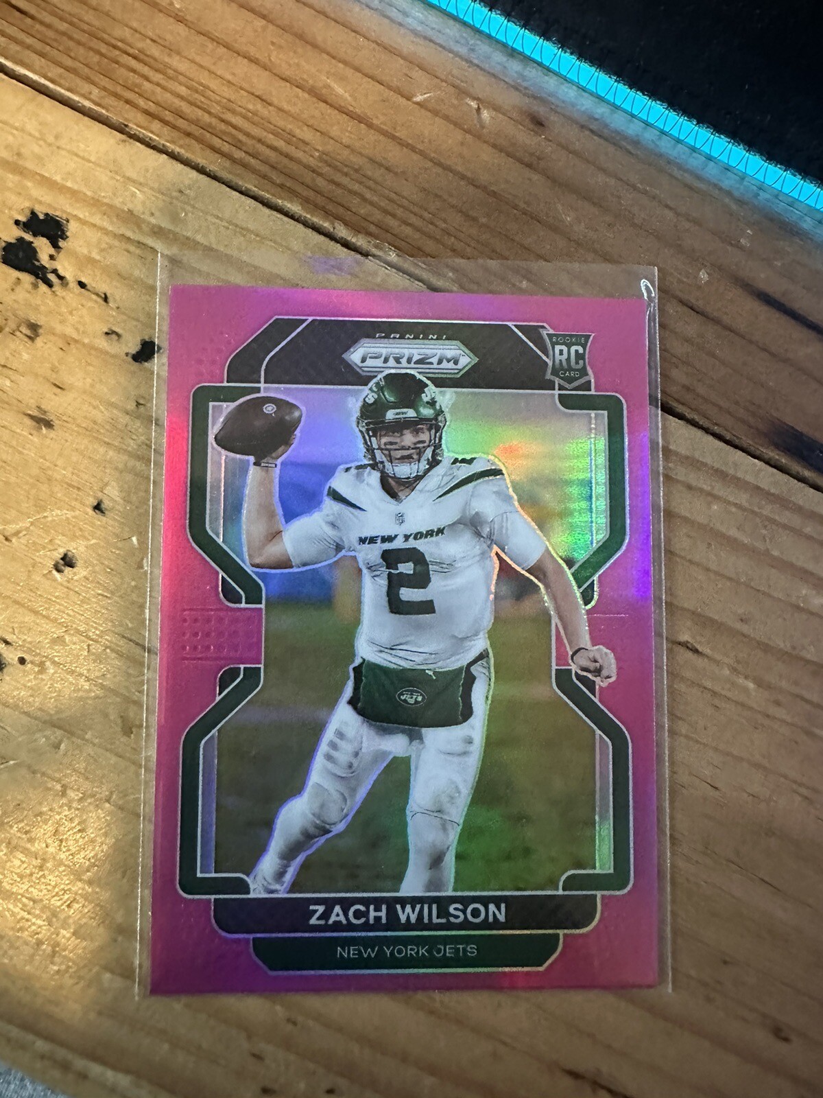 2021 Panini Prizm Football Pink Prizm Zach Wilson #332 Jets RC Rookie Card