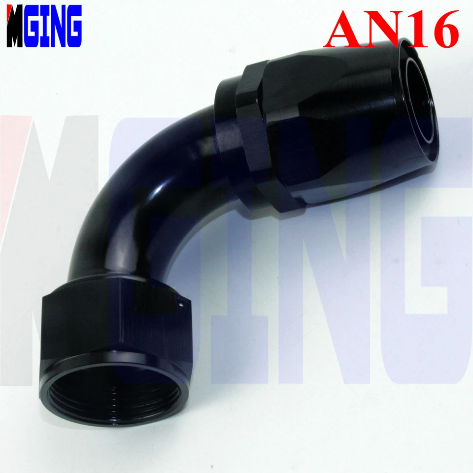 Adaptador de línea de gas combustible aceite montaje extremo manguera giratoria 16an an16 90 grados Foto 2 de 4