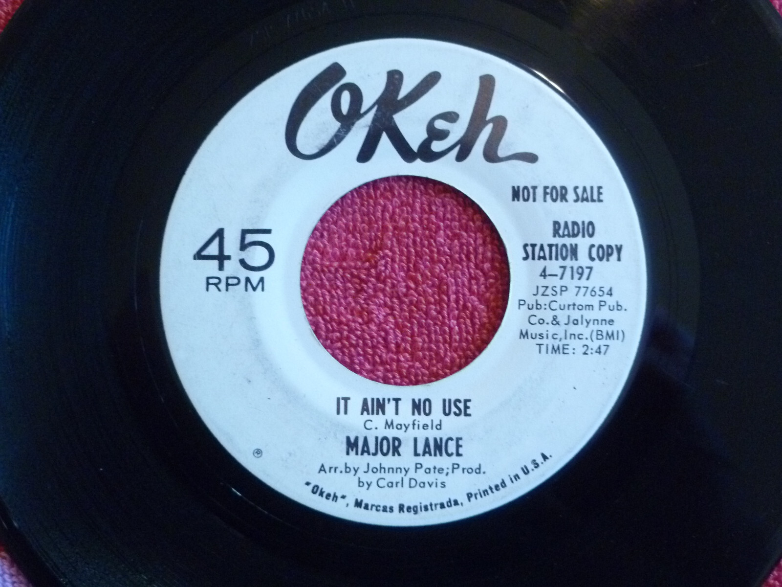 MAJOR LANCE It Ain't No Use / Girls 45 rpm WHITE LABEL PROMO Okeh 1964 SOUL