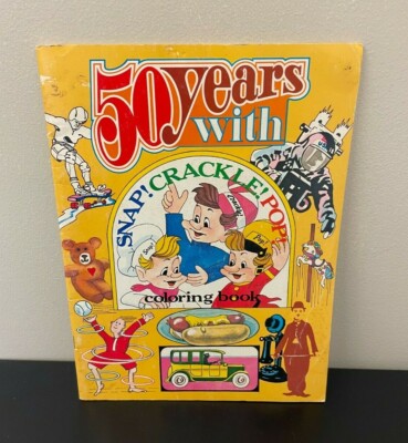 Kellogg's Rice Krispies 50 Years Snap! Crackle! Pop! 1978 Coloring Book Cereal 