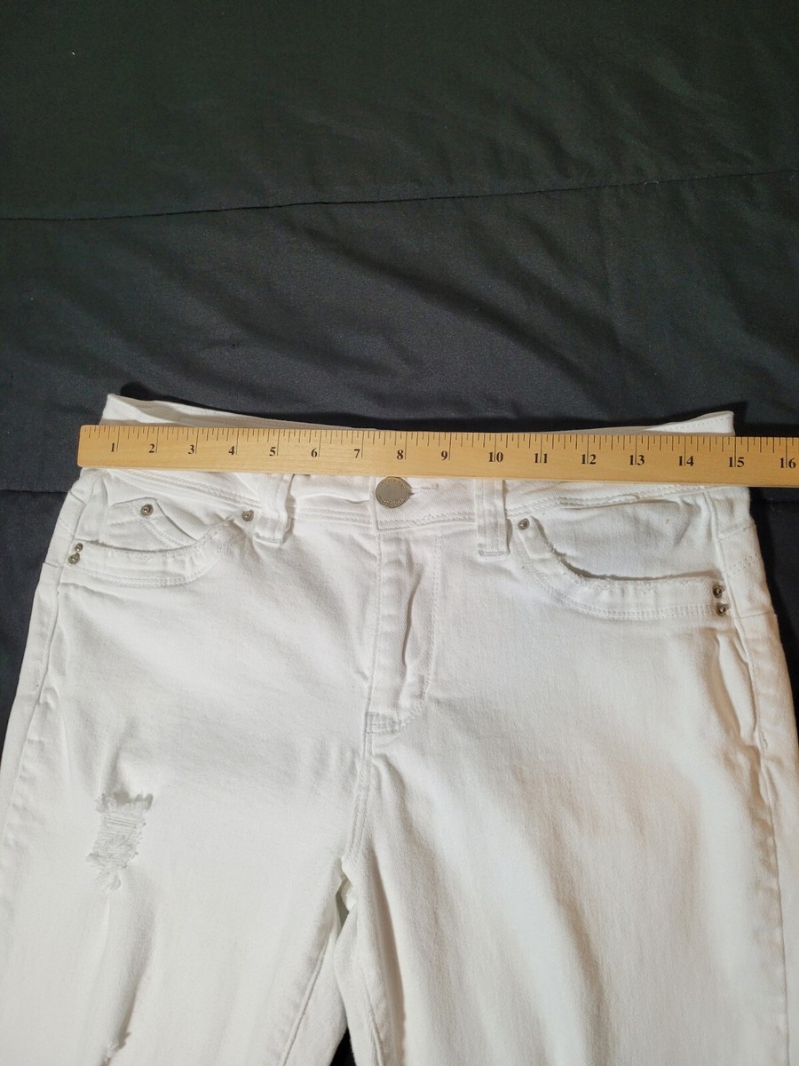 Womens YMI Denim Collection Distressed White Jeans Size 11 Womens YMI Denim Collection Distressed White Jeans Size 11