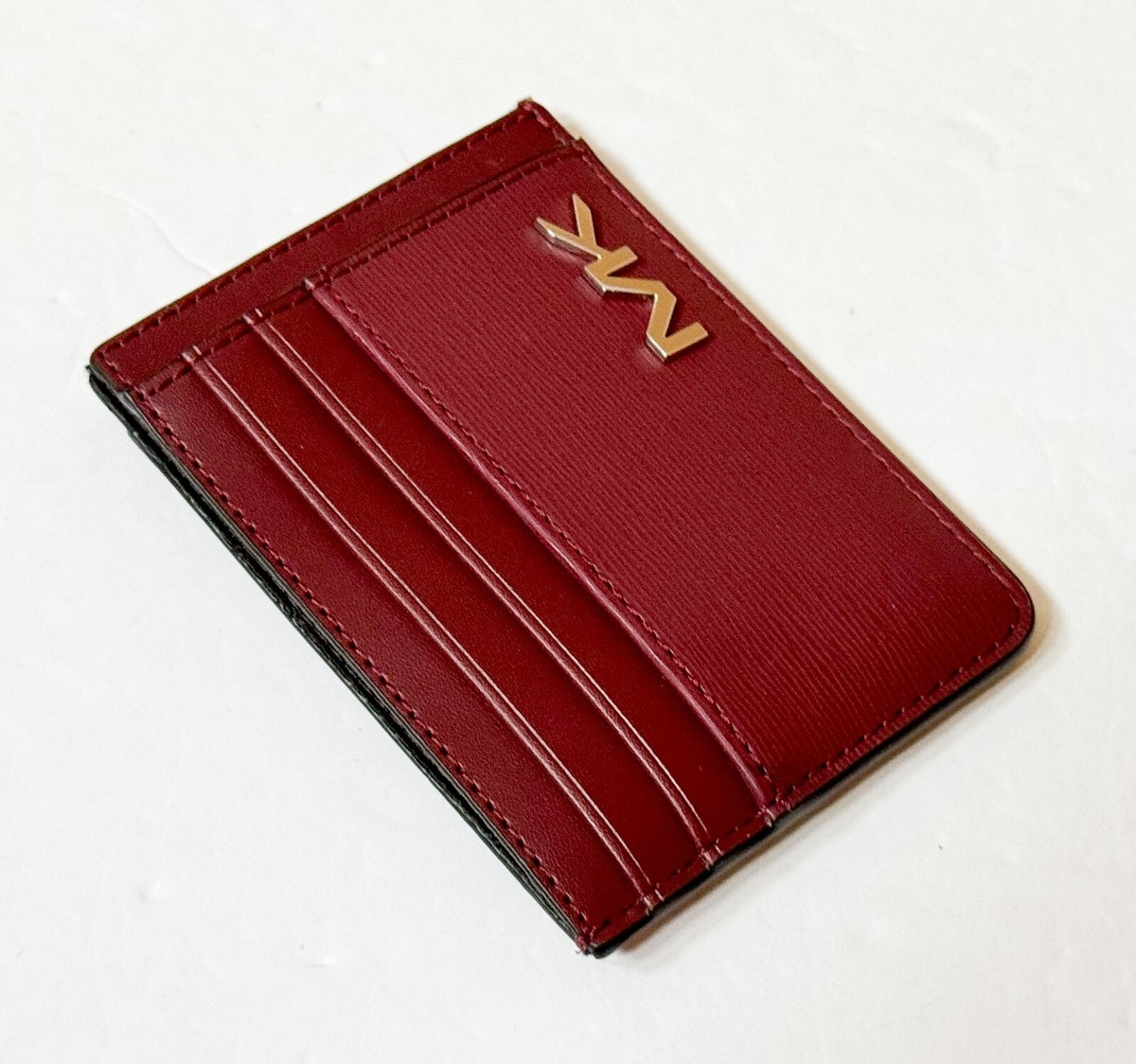 MICHAEL KORS COPPER SLIM CARD CASE WALLET DARK CHERRY | eBay