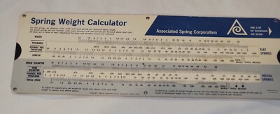 Vintage Spring  Weight Calculator 1960 Sprind Data Computer Associated Spring Co