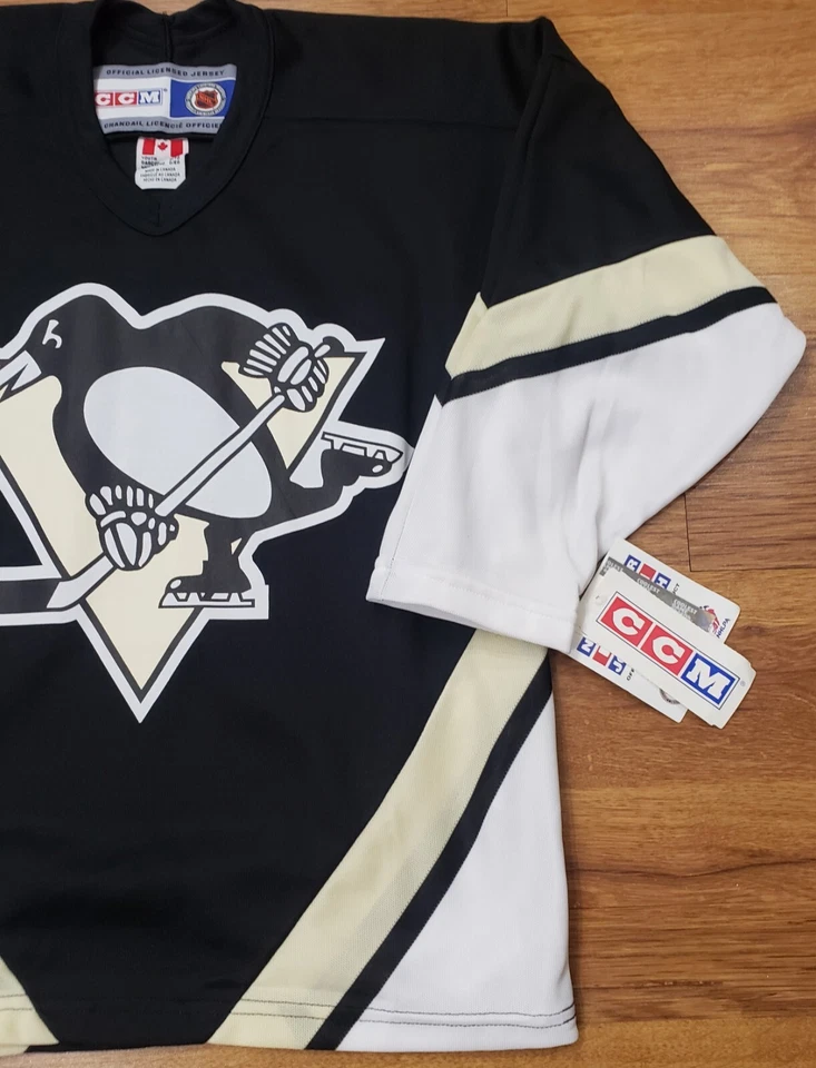 Camiseta CCM Pittsburgh Penguins NHL Mario Lemieux #66 Juvenil Talla L/XL LEER Foto 2 de 4