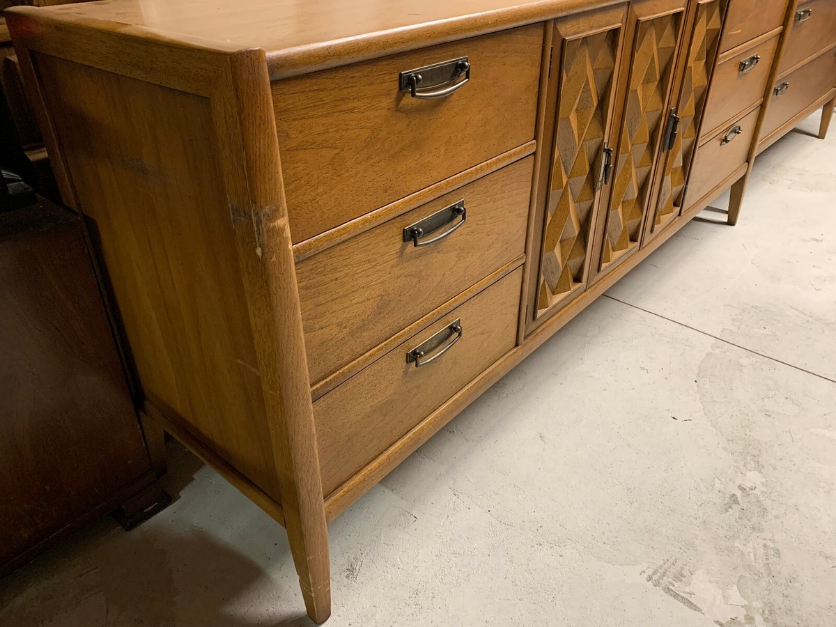 Vintage Broyhill Mid Century Diamond Head Credenza & Dresser | eBay