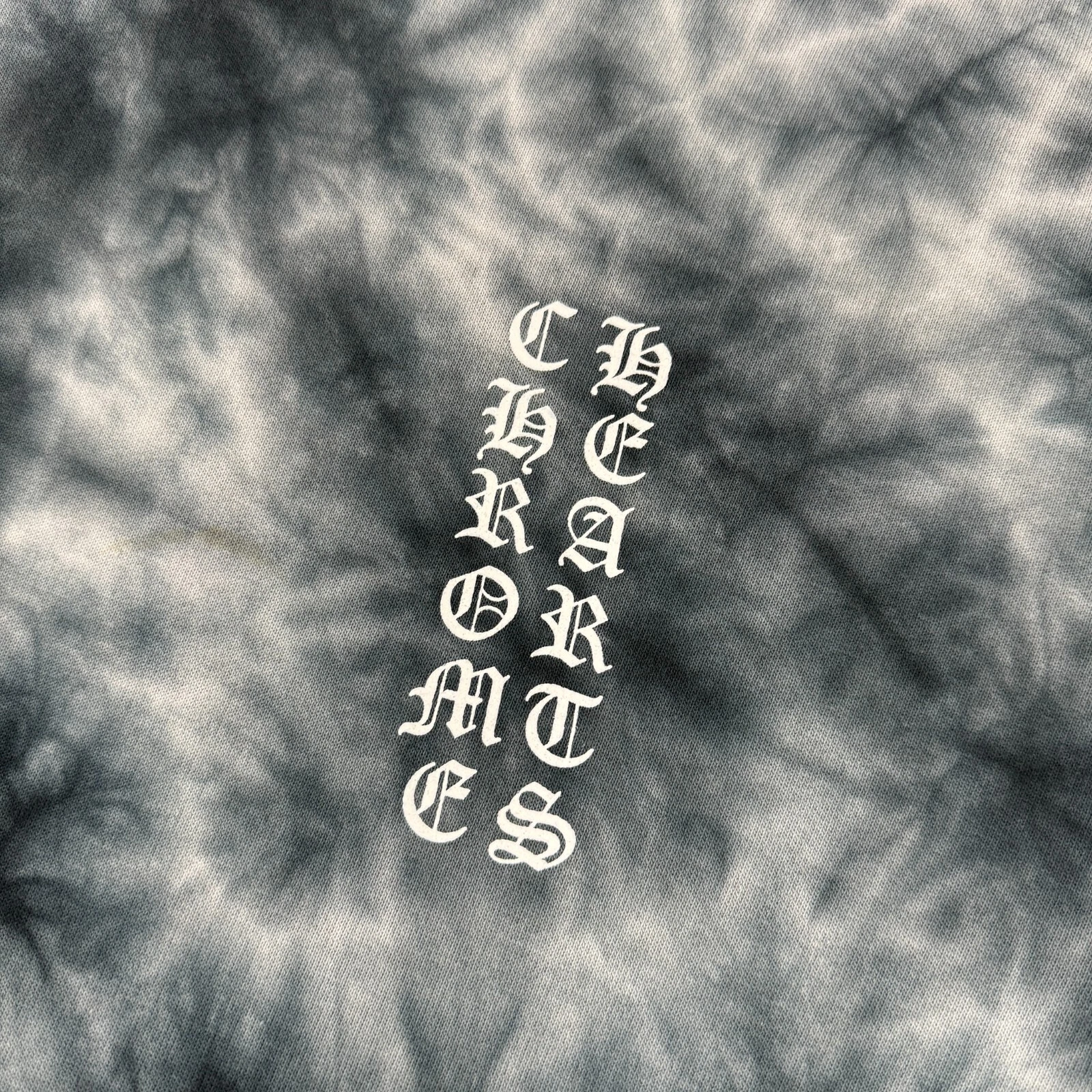 Felpa con cappuccio Chrome Hearts ferro di cavallo tie dye nera e grigia prezzo consigliato £ 1000 ^