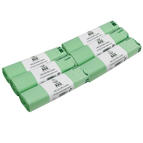 Compost Bag Compostable Bin Bags/Sacks Waste Liners 60x 140L Wheelie