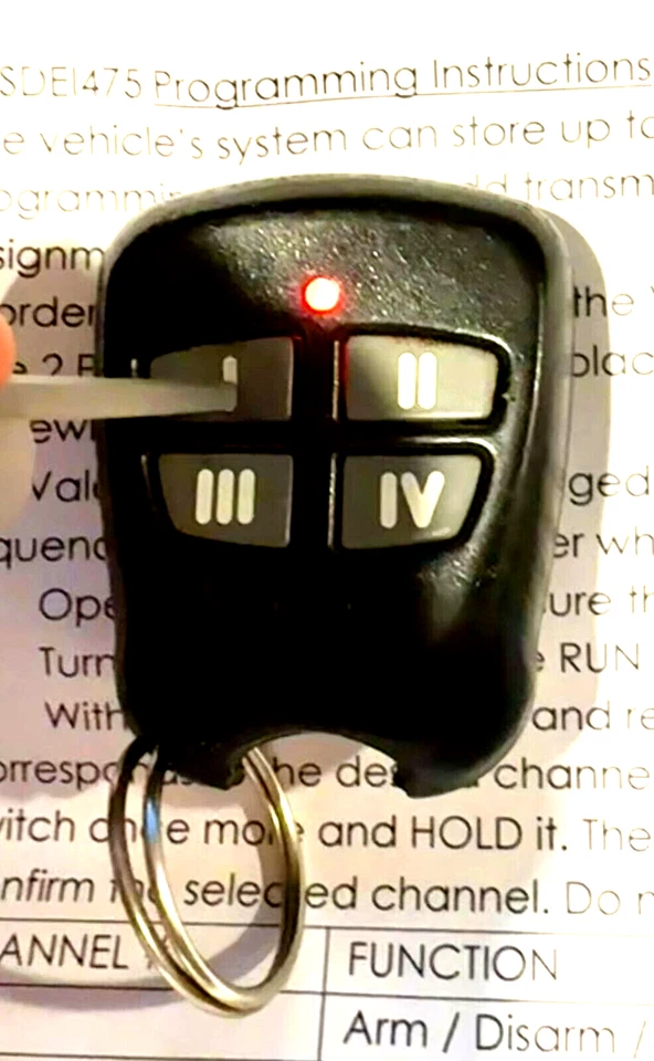 VIPER Keyless REMOTE FCC ID EZSDEI475 RPN485M 1 WAY KEY FOB RPN 485M w/Program - Image 4 of 4