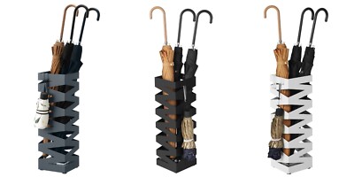 SONGMICS Regenschirmständer aus Metall, Schirmständer, quadratisch, 4 Haken