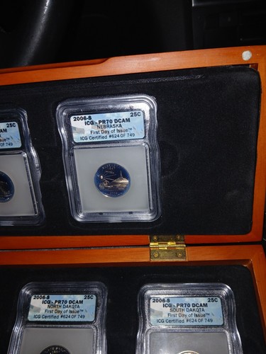 2006 s pr70 dcam 5 pierce silver quarter set minted in San Francisco - Picture 2 of 2