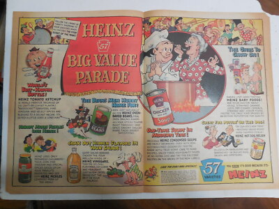 Heinz 57 Ad: Heinz 57 Big Value Parade ! from 1950's 15 x 22 inches
