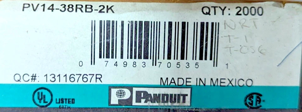 Panduit PV14-38RB-2K Ring Terminal Vinyl 16 14Awg 3/8" Stud (25-Pack) - Image 3 of 3