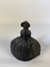 Vintage Southern Belle Bonnet Brass Dinner Style Bell. 3-1/4"h.