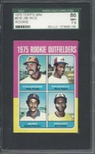 1975 Topps mini baseball card #616 Jim Rice, Boston Red Sox graded SGC 7.5