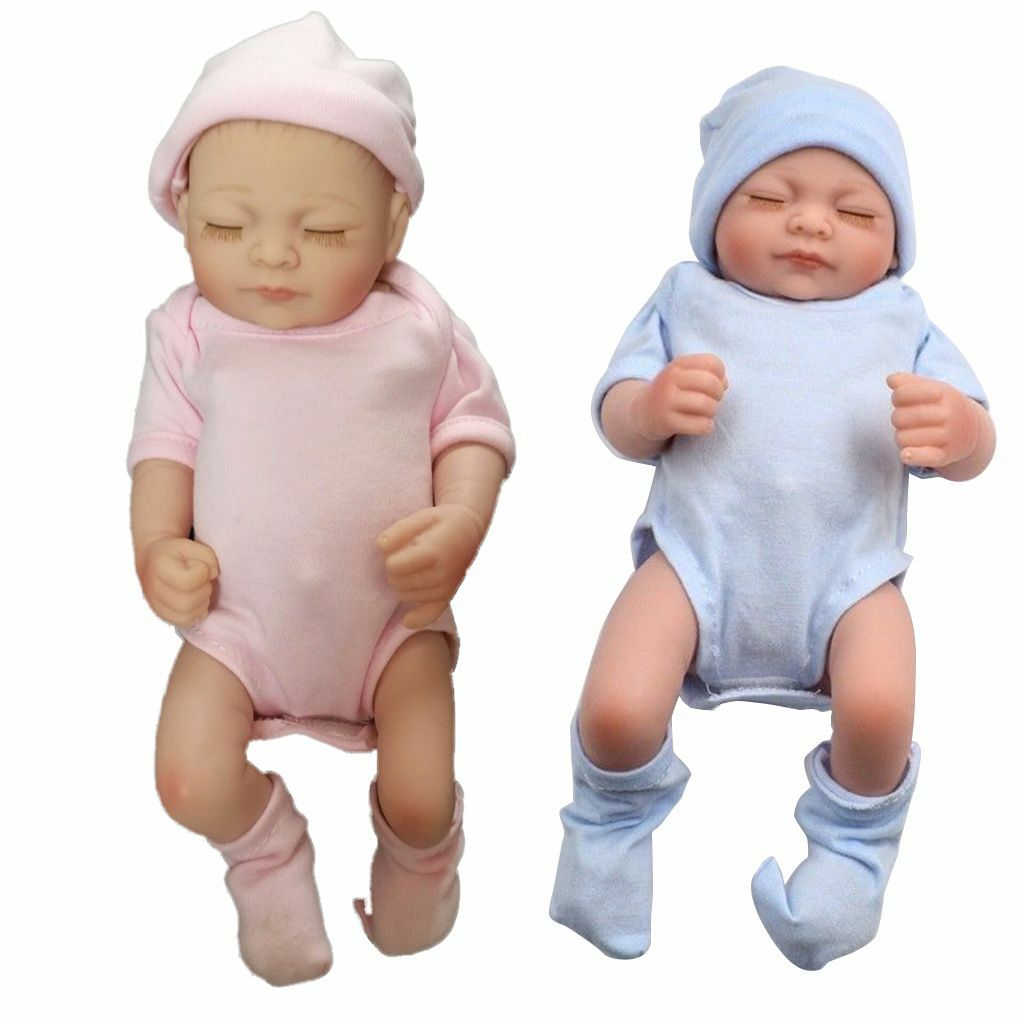 Reborn Baby Dolls Full Body Vinyl Silicone Girl Doll Realistic Newborn Bath Blue