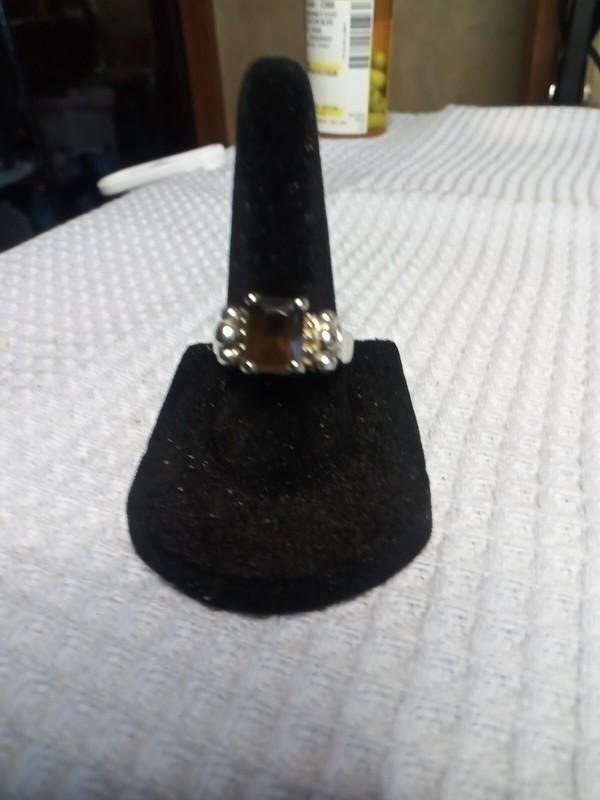 Sterling Silver Smoky Quartz Ring Size 6.5