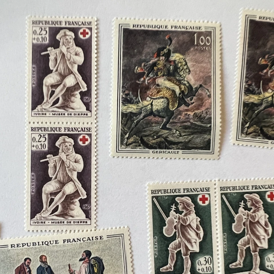 LOT OF MH MNH OG FRANCE STAMPS BLOCKS, RED CROSS, PAINTING AND MORE - Image 3 of 4