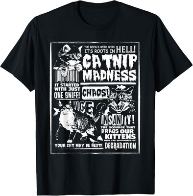 Cute Kitten Catnip Madness Cat Lover Gift Idea T-Shirt S-5XL
