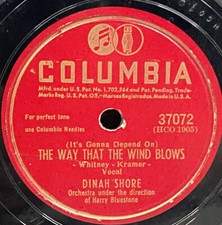 Dinah Shore The Way That The Wind Blows You Keep Coming Back 78 RPM V+/V+