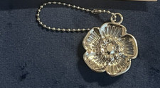 Coach Silver Flower Charm/ Hang Tag Size 31 mm diameter