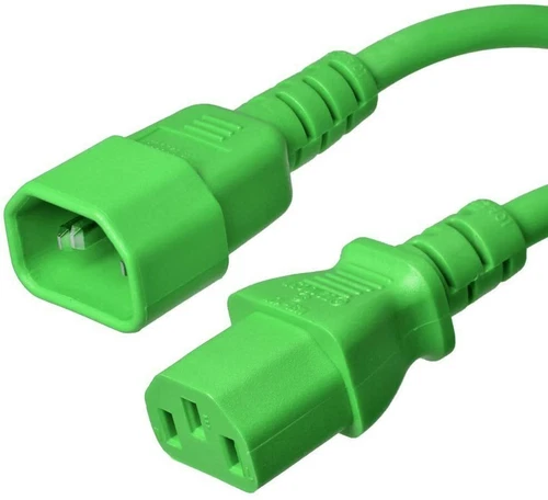 20 PACK LOT 2ft IEC C14 - C13 Green Power Cord 14AWG 15A/1875W 100-250V 0.6M
