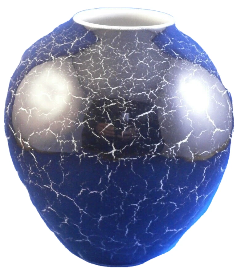 Superbo Vaso In Porcellana Craquele Design Trude Petri KPM Berlino