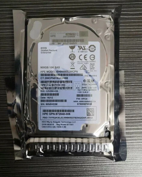 870759-B21 870795-001 HPE 900GB SAS 12G 15K SFF SC DS HDD Hard Drive - Image 2 of 4