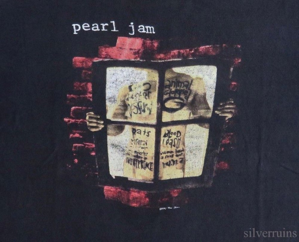 Pearl Jam Vintage T Shirt 1993 Concert Tour Window Pane 90's