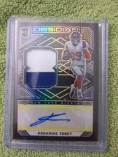 2 2021 Panini - Rookie  Autos Kadarius Toney #214 Elec. Etch Yellow 8/25&68/99dr