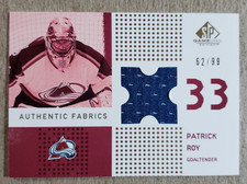 2002-03 SP Game Used Edition Gold Patrick Roy Game Used Jersey /99 Avalanche