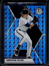 2020 Chronicles Christian Yelich Mosaic Blue Prizm #/99 Brewers