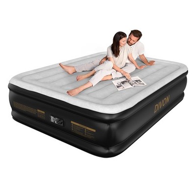 Air Mattress Full with Built in Pump,18  High Blow Up Mattress Full with Wave...