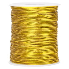 jijAcraft 110 Yards Gold Elastic Cord - 1MM Metallic Tinsel String, Jewelry B...