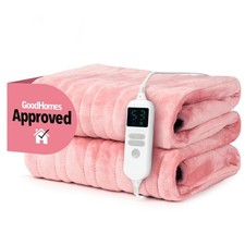 LIVIVO Heated Electric Over Blanket Pink Blush with Safety Protection & Timer