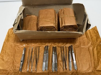 Tweezers 12 Slant Tip Mini Hair Removal Personal Care Beauty Tools. Nos England.
