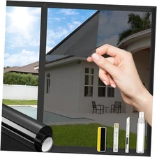  One Way Window Privacy Film with 4 Free Tools, 11.81"x78.74" with tools Black