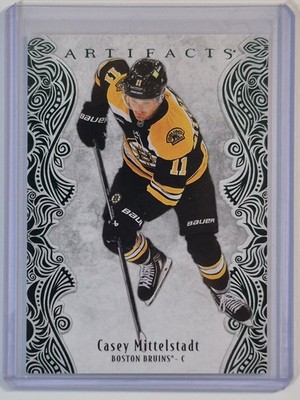 2025-26 Upper Deck Artifacts #93 Casey Mittelstadt Jade Green /100 Boston Bruins