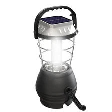 Solar Powered Crank Battery Operated Lantern 36-LED Flashlight Camping