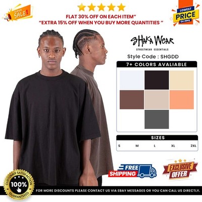 Shaka Wear SHGDD Adult Streetwear Fit Garment-Dyed Drop-Shoulder Stylish T-Shirt