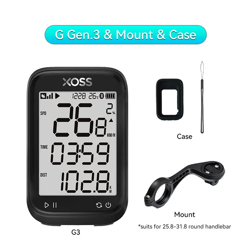 GPS Bike Computer Power Meter Speed Bicycle Odometer Waterproof Light Connection - Image 4 of 4