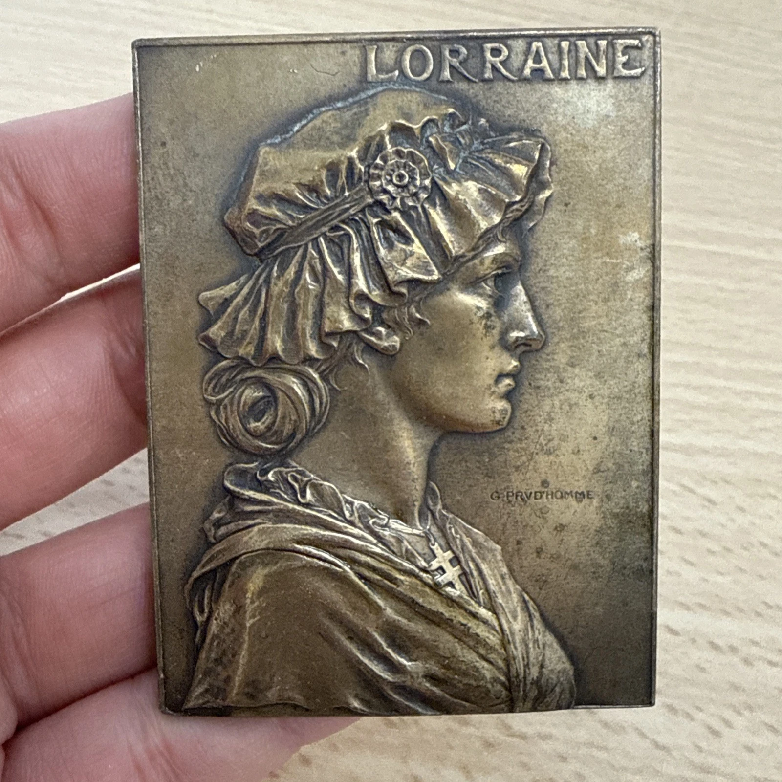 Médaille Plaque Lorraine G Prud’homme En Bronze