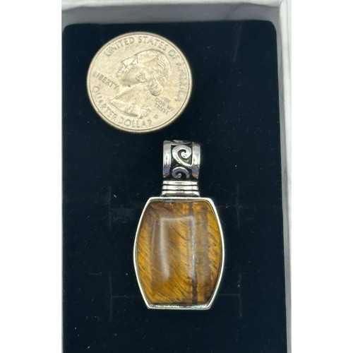 Lia Sophia Silver Tone Tigers Eye Pendant - Afbeelding 7 van 7