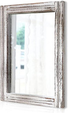 Rustic Wood Framed Rectangular Wall Mirror